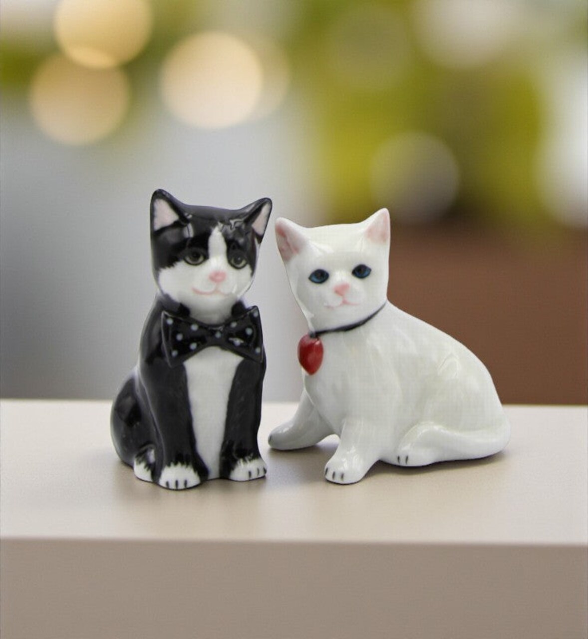The Purr-fect Couple: Ceramic Valentine's Day Cats Salt And Pepper Shakers, Home Décor, Gift for Her or Mom, Kitchen Décor, Cat Lovers Gift